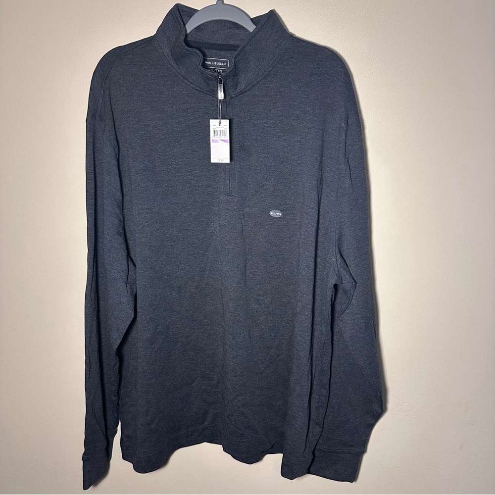 Van Heusen Men's Dark Gray Zip-Up Sweater